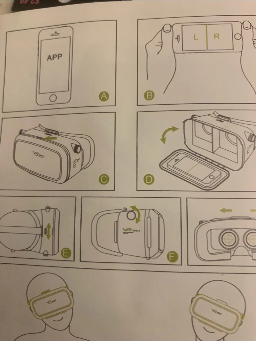 Black Smartphone VR Headset with Adjustable Focus